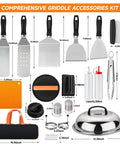 Griddle Accessories Kit For Blackstone Griddles, 28 Piece Hibachi Tools Set with Flat Top Spatulas and Basting Dome