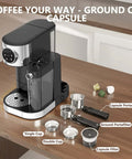 Barista-Grade 3-In-1 20 Bar Espresso Machine for Home Use with Dual Boiler and Automatic Milk Frother on kitchen counter