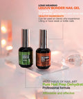 Nail Prep Kit 2x15ml HEMA Free Dehydrator and Acid Free Primer bottles on a reflective surface