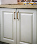 Vintage Brass Cabinet Pulls 6 Pack 5.04 Inch Center To Center Drawer Handles on kitchen cabinet doors.