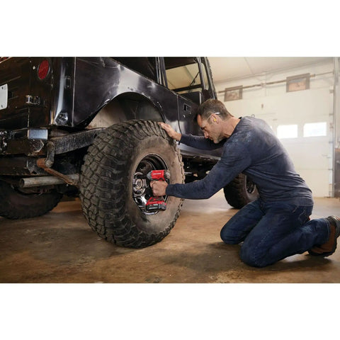 Person using V20 Cordless Half Inch Impact Wrench Bare Tool Only With Brushless Motor Delivers Up To 275 Ft Lbs Torque Hog Ring Anil