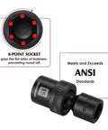 Beefy Fifteen Piece Half Inch Drive Shallow Universal Impact Socket Set with 6-Point Metric Sockets in CRMO Steel, ANSI.