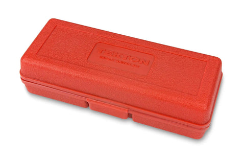 Red storage case for Half Inch Drive Impact Screwdriver Set Seven Piece With Manual Impact Driver And Slotted And Phillips Bits Hex Shank