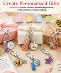 Personalized keychains with motivational charms from 50 Piece Keychain Making Kit With Lobster Claw Clasps And Key Rings For DIY Keychains