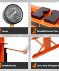 Components of Heavy Duty 30 Ton Hydraulic Shop Press With Press Plates Adjustable Height H-Frame Floor-Standing Auto Repair Press