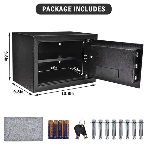 Heavy Duty Safe Box Security Cabinet With Digital Keypad Alarm LED Indicator And Triple Lock Core Anti Theft For Cash Jewelry And Guns Fireproof Safe Cabinet Includes Expansion Nails And Battery Pack