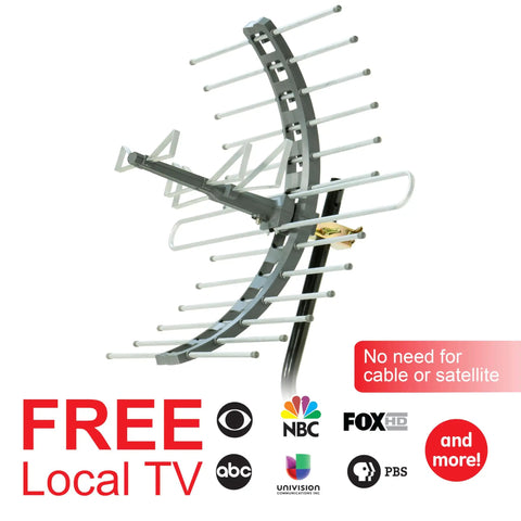 Long Range Outdoor HDTV Antenna For 4K And 1080P TV Attic Or Outdoor Mount With J Bracket Weather Resistant VHF UHF