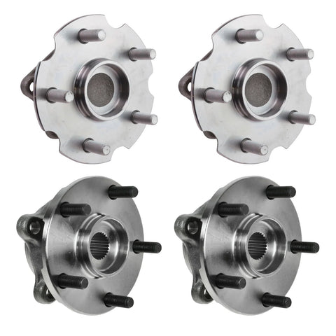 Front And Rear Wheel Bearing And Hub Assembly Set Four Piece Kit With Two Front Hubs And Two Rear Hubs For 2013 2018 Toyota RAV4 FWD 2006 2012 RAV4 V6 3.5L FWD And 2011 2016 Scion tC Manual Transmission.