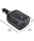 Keep Your Rig Fully Loaded With This 75w Portable Car Power Inverter Transforming 12v Dc To 110v Ac Plus A Sweet Usb Charging Port For Plug And Go Camping Tailgating And Road Trips, black 75W inverter with USB port.