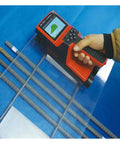 Straight Shooting Heavy Duty Stud Finder Wall Scanner For Pinpointing Rebar Concrete Wiring Plus Plumbing Routing in use over rebar.