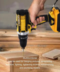Tough As Nails 21v Cordless Drill Tool Kit With Dual Rechargeable Batteries And Six Precision Bits Ergonomic Grip in use.