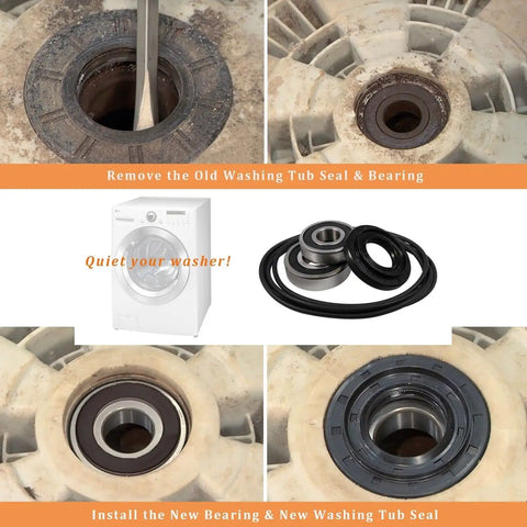 Front Load Washer Tub Bearings And Seal Kit Replacement For DIY Friendly Noisy Washers Includes Large Bearing 4280FR4048L