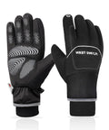 Waterproof Thermal Ski Gloves With 3M Thinsulate Insulation For Snowboarding Cycling And Mountaineering Non Slip Grip 10 Finger Touchscreen All Weather Warmth For Real Black Medium