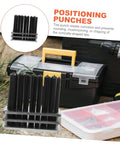 Pro Grade Cylindrical Punch Transfer Punch Tools Set With Base Design in workshop setting with toolboxes