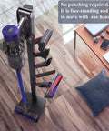 Floor Standing Docking Station For V15 Detect And V11 Series Cordless Vacuum Cleaners, organizer with five hooks in brushed black