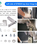 Left Side Top Door Hinge Cartridge 870838 Replacement For QA TSSU TUC TWT Series Refrigeration Units with installation view