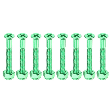 1.5 Inch Skateboard Mounting Hardware Set With 8 Carbon Steel Screws And Nuts Flat Head Black Finish Replacement Kit For Cruisers