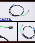 Rear disc brake pad wear sensor cable with blue plug and green wire