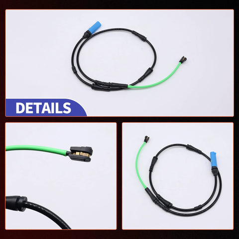 Rear disc brake pad wear sensor cable with blue plug and green wire
