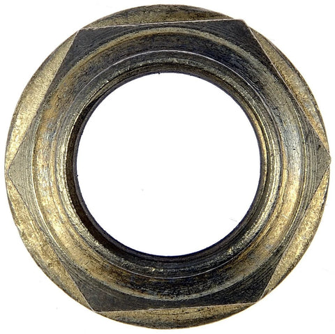 Front view of a metal front wheel hub assembly replacement for select Subaru models; circular, durable OE style bearing hub.