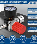 Air Compressor Pressure Regulator And Three Way Pneumatic Valve With Quarter Inch Connection Up To 180 PSI 12 Bar Pressure Control Valve Durable Plastic Zinc Alloy Copper Build For Easy Adjustment And Quick Maintenance For DIYers