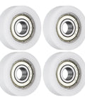 4 Pack Silent Roller Bearings 608ZZ Double Shielded Smooth Operator Pulley Wheels 8X30X11mm Nylon Idler Sleeves in White