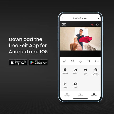 Smartphone displaying live feed from Wireless Video Doorbell With 1080p HD Camera Battery Or Hardwired Power 2.4 GHz WiFi No Hub Needed.