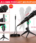 Podcast Setup Bundle For Two Mics TikTok Live Streaming Content Creator Kit with XLR-3.5mm microphone on adjustable stand