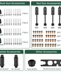 Rivet and Nut Gun accessories from 3 In 1 Do It All Rivet Nut Tool Kit With Swivel Head For Metal And Auto Sheet Metal DIY Repairs