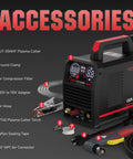 Plasma Cutter With Non High Frequency Non Touch Pilot Arc 55 Amp Dual Voltage 110 And 220V Large Digital Display unit and accessories