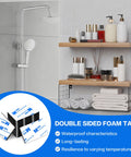 Double Sided Adhesive Pads Heavy Duty 3mm Foam Tape 48 Pcs Pre Cut Waterproof Mounting Tape for bathrooms and kitchens.