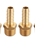 No Nonsense Brass Hose Barb Adapter Three Eighths Inch NPT To Three Eighths Inch Barb For Air Water Gas Oil And Fuel Fittings Male Thread Pipe Fittings Four Piece Set