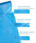Small 4 Gallon Compostable Trash Bags, Unscented, Leak Proof Biodegradable Wastebasket Liners, Blue, 100 Count, embossed design view