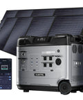 Portable Solar Generator Featuring Dual 400 Watt Panels And Smart App Control For Surefire Emergency Backup Power And No Sweat Outdoor Setup built with a gray shell and solar panels visible.