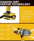 Portable Arc Welder With IGBT Inverter, 20 To 120A, 6 Level Current Adjustment, displaying IGBT inverter technology