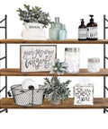 Farmhouse Wall Shelf Rustic Floating Shelves 24 Inch For Kitchen Bath Bedroom And Living Room Heavy Duty Brackets