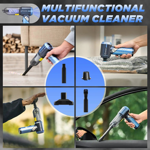 Cordless Portable Car Vacuum Cleaner With 17000 Pa Power 3 In 1 Vacuum Blow Inflate Handheld With Brushless Motor
