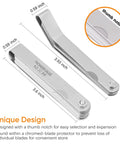 ZUZUAN 2-piece feeler gauge set: 32-blade thickness gauge and 16-blade offset gauge, dual SAE/metric.