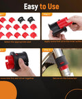 Four-step guide using Fork Seal Driver Tool Kit For Motorcycles And Bikes Pro Grade 14 Piece Set With Adapters 35-50mm for fork installation