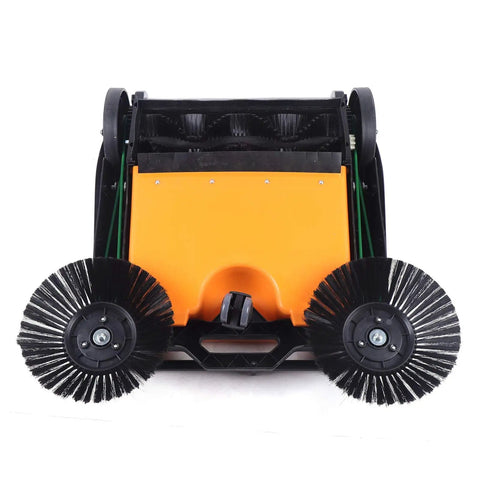 Industrial Walk Behind Floor Sweeper 26 Inch Hand Push Broom With 360 Degree Spin Brush For Garage Warehouse. Heavy Duty Commercial Cleaning Machine Removes Dust Debris And Dirt Efficiently Saving Time On Large Area Maintenance Tasks