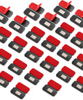 Ultra Thin Magnetic Cabinet Magnets For Smooth Closure 24 Pack With Adhesive Backing in black and red