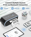 Bluetooth Thermal Label Printer With Built In Paper Bin Wireless Shipping Label Printer For iOS Android Windows Mac ChromeOS