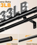 Double Curtain Rod Set 42 to 122 Inches, 1 Inch Telescoping Rods for Windows, Matte Black Finish, 33 lb capacity detail