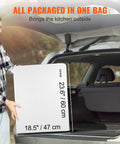 Man loading folded Camping Kitchen Station With Three Adjustable Heights into car trunk for outdoor use