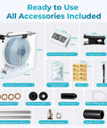 Image of Dual Outlet Filament Storage Box With Airtight Seal, Ball Bearing Spool Holder, accessories including hygrometer, tube cutter.