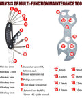 Multi-function tool set from All In One V Brake Set For Mountain Bikes with wrenches, allen keys, and screwdrivers shown in analysis