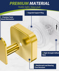 Heavy Duty Self Adhesive Wall Hooks Built Different, Stainless Steel Sticky Towel Holder With Knockout Grip For Bathroom Shower Or Kitchen, Hang Heavy Coats Without A Sweat, Gold Finish, 2 Pack - close-up of gold hook with twist lock mechanism.