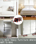 360 Degree Rotatable And Lockable Furniture Dolly With Five Wheels Rubber Silent Sliders, under furniture in various rooms