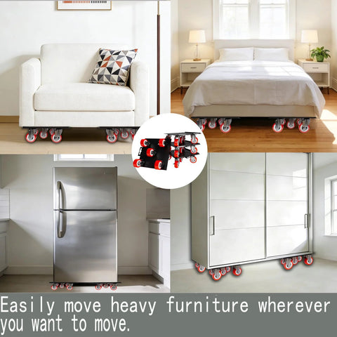 360 Degree Rotatable And Lockable Furniture Dolly With Five Wheels Rubber Silent Sliders, under furniture in various rooms