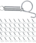 Front view of a 40-pack metal finger spring latch set with a coiled latch and curved hook, plus 40 small springs with rings.